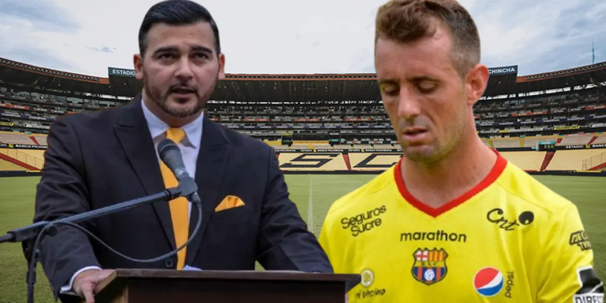 Antonio Álvarez y Damián Díaz (Foto tomada de: Municipio de Guayaquil/API/Barcelona SC)