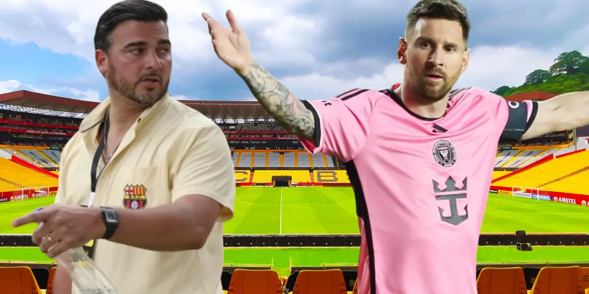 Antonio Álvarez y Lionel Messi (Foto tomada de: Barcelona SC/API/20 Minutos)