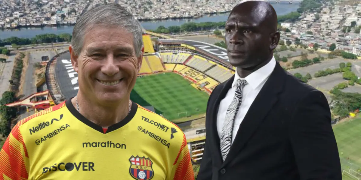 Ariel Holan y Segundo Alejandro Castillo (Foto tomada de: Barcelona SC/API)