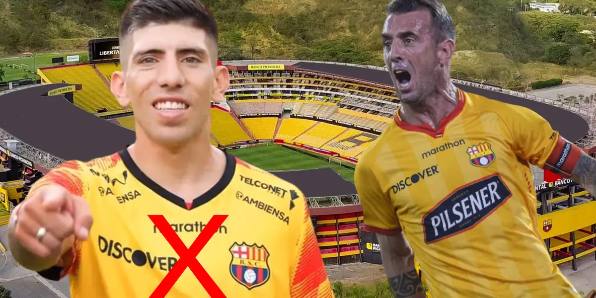 Braian Oyola y Damián Díaz (Foto tomada de: Barcelona SC/API)