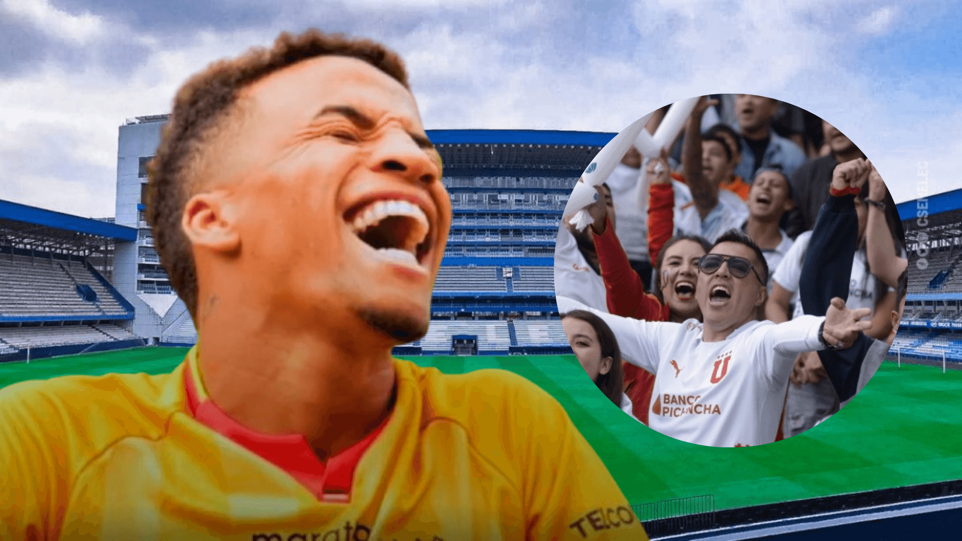 Byron Castillo e hinchas de Barcelona SC (Foto tomada de: Emelec/API)
