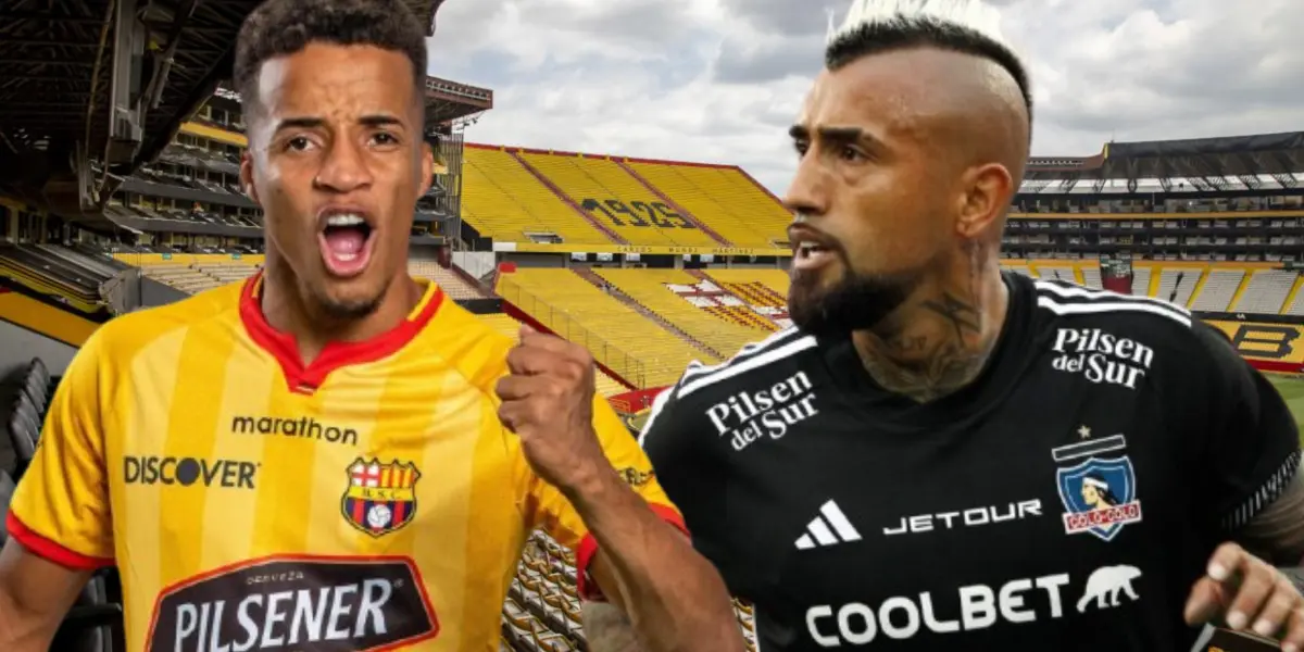 Byron Castillo y Arturo Vidal (Foto tomada de: Primicias/Chilevisión/Barcelona SC)