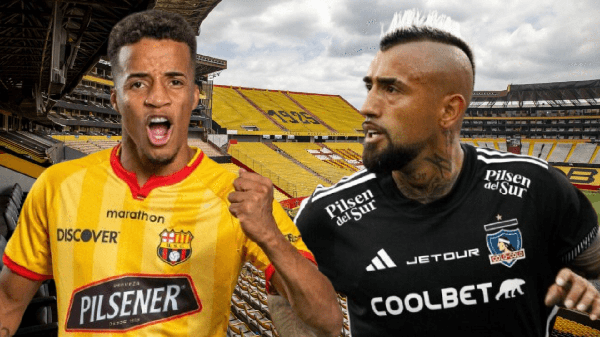 Byron Castillo y Arturo Vidal (Foto tomada de: Primicias/Chilevisión/Barcelona SC)