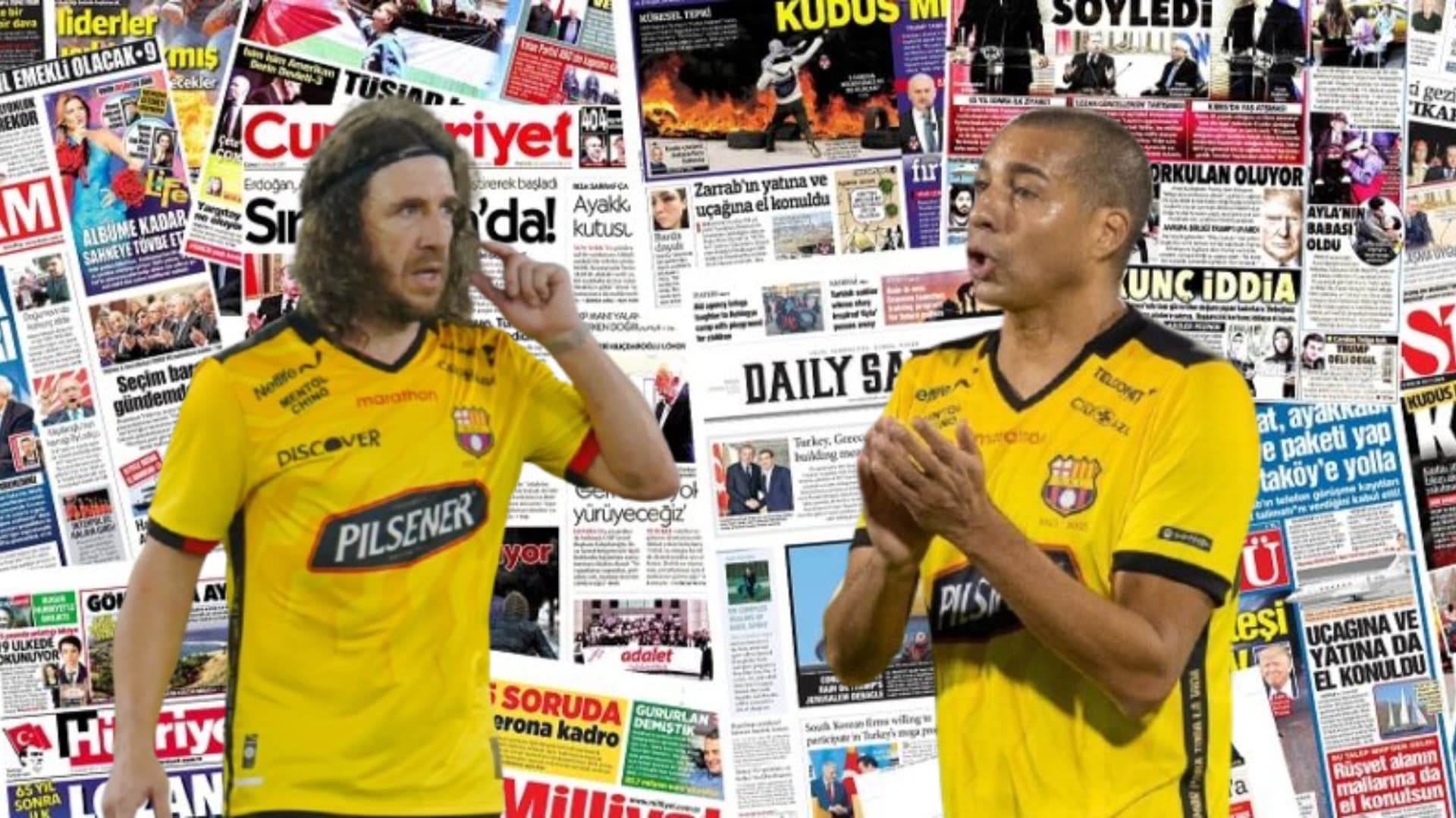 Carle Puyol y david Trezeguet / Foto de: Un Solo Ídolo