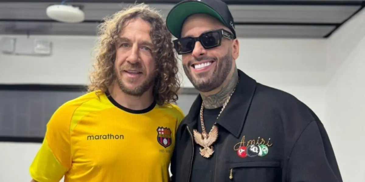 Carles Puyol y Nicky Jam / Foto tomada de: API