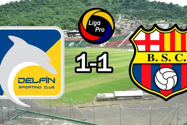 Delfín se llevó el partido 1-0 en el estadio Reales Tamarindos, Barcelona elaboró poco y tuvo dos expulsados