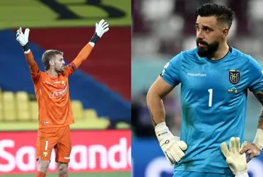 El arquero del Ídolo se pone feliz por lo que hace Hernán Galíndez