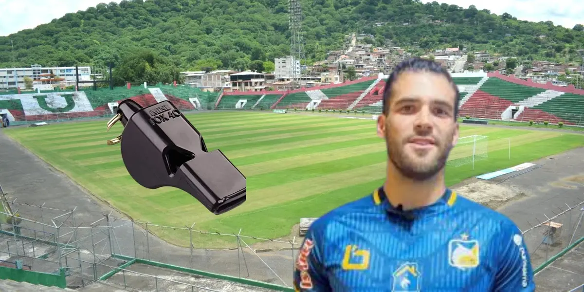 El delantero del equipo manabita se mostro disconforme con el arbitro