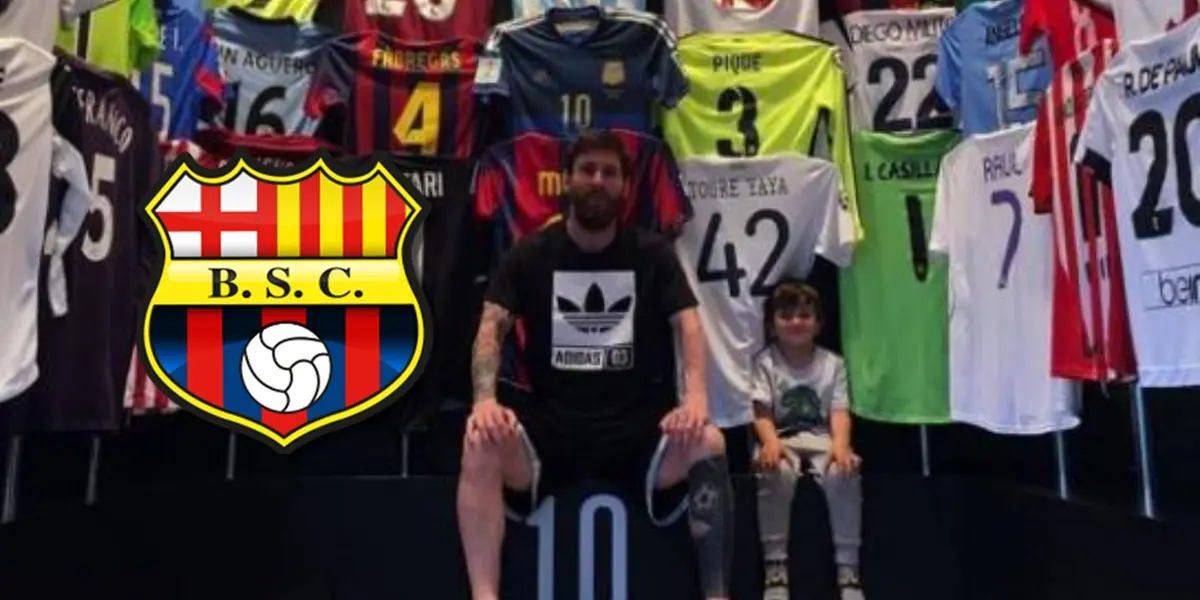 El jugador campeón con Barcelona SC que le dio su camiseta a Lionel Messi y que ahora la tiene en su colección personal