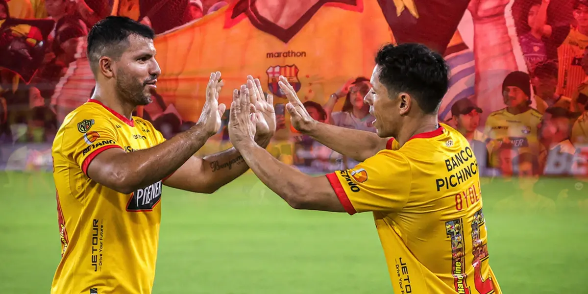El Kun Agüero no pudo resistirse al ambiente de la hinchada y así reaccionó.