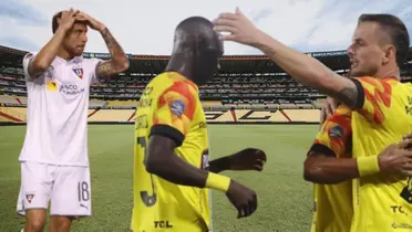 Ezequiel Piovi y jugadores de Barcelona SC (Foto tomada de: Barcelona SC/API/Wikipedia)