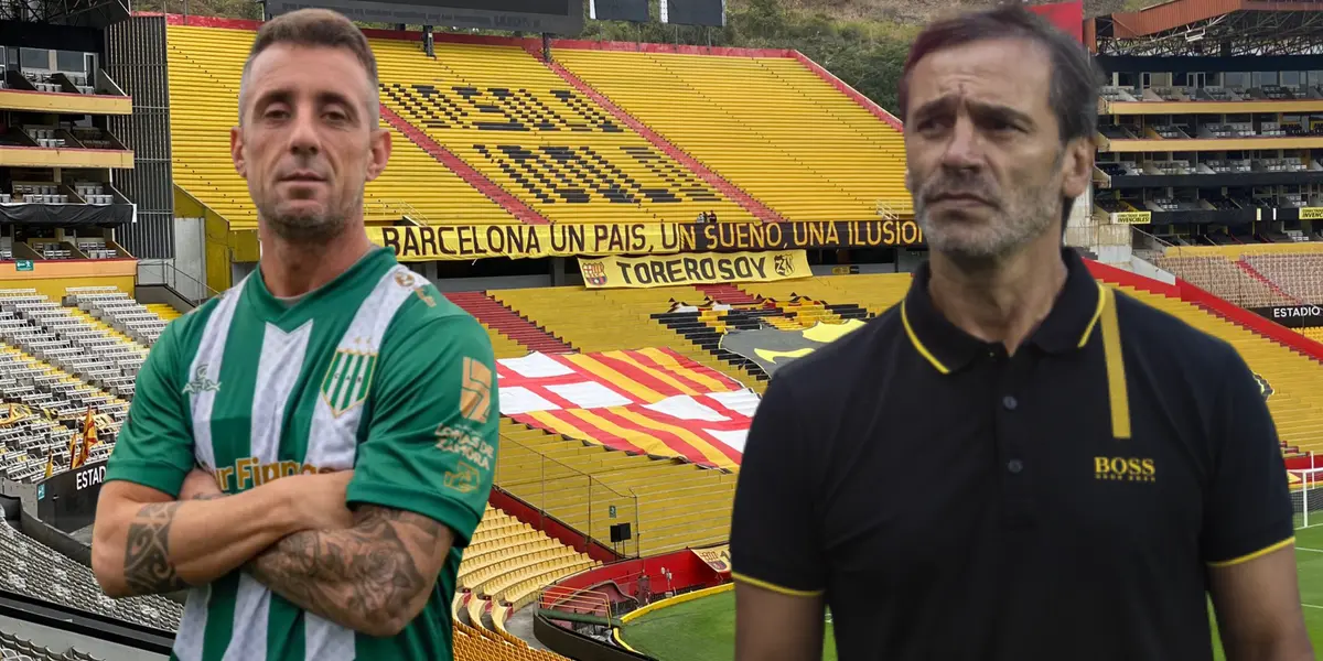 Fabián Bustos y Damián Díaz (Foto tomada de: Barcelona SC/API/Wikipedia)