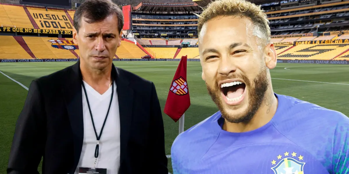 Fabián Bustos y Neymar (Foto tomada de: Barcelona SC/API/Transfermarkt)