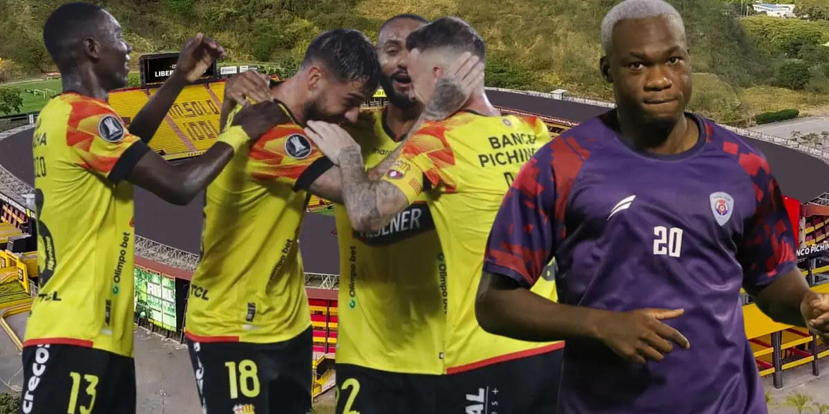 Felipe Caicedo y jugadores de Barcelona SC (Foto tomada de: Barcelona SC/Abha/API)