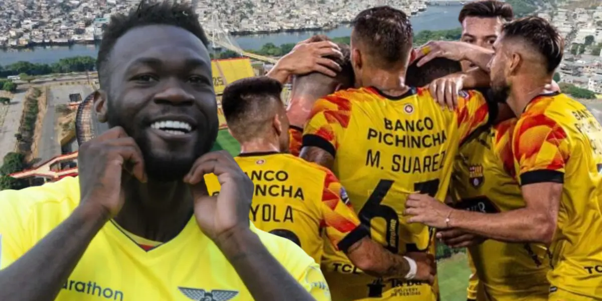 Felipe Caicedo y jugadores de Barcelona SC (Foto tomada de: Barcelona SC/La Tri/API)