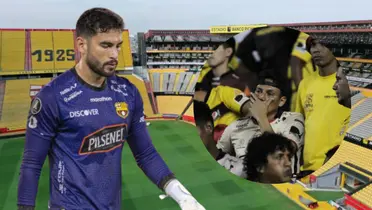 Hinchas de Barcelona SC y Víctor Mendoza (Foto tomada de: Extra/Víctor Mendoza/Barcelona SC)