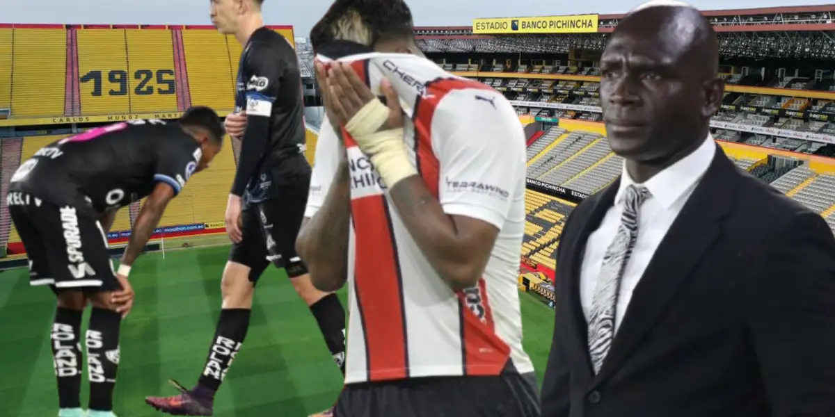 Hinchas de Liga de Quito e IDV y Segundo Alejandro Castillo (Foto tomada de: Extra/API)