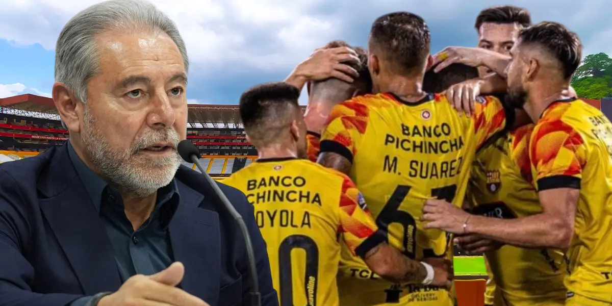 Isaac Álvarez y jugadores de Barcelona SC (Foto tomada de: Barcelona SC/API/Liga de Quito)