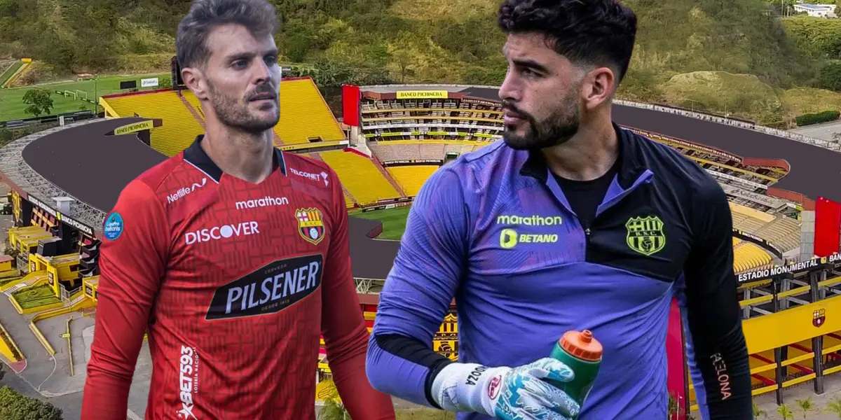 Javier Burrai y Víctor Mendoza (Foto tomada de: Barcelona SC/API)