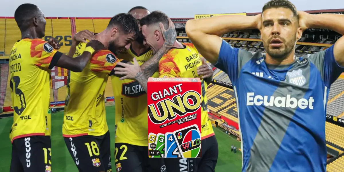 Jugadores de Barcelona SC y Alexander González (Foto tomada de: Extra/API)