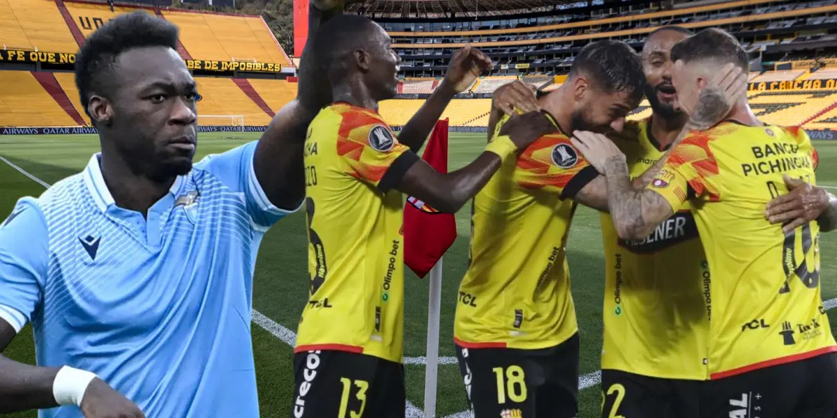 Jugadores de Barcelona SC y Felipe Caicedo (Foto tomada de: Barcelona SC/Antena/API)