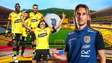 Jugadores de Barcelona SC y Sebastián Beccacece (Foto tomada de: Barcelona SC/API)