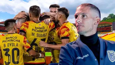 Jugadores de Barcelona SC y Sebastián Beccacece (Foto tomada de: Barcelona SC/API)