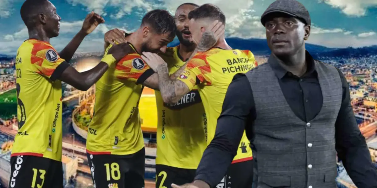 Jugadores de Barcelona SC y Segundo Alejandro Castillo (Foto tomada de: Aucas/API=