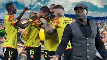 Jugadores de Barcelona SC y Segundo Alejandro Castillo (Foto tomada de: Aucas/API=