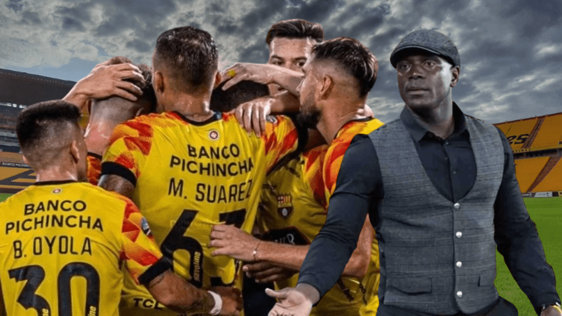 Jugadores de Barcelona SC y Segundo Alejandro Castillo (Foto tomada de: Barcelona SC/API)
