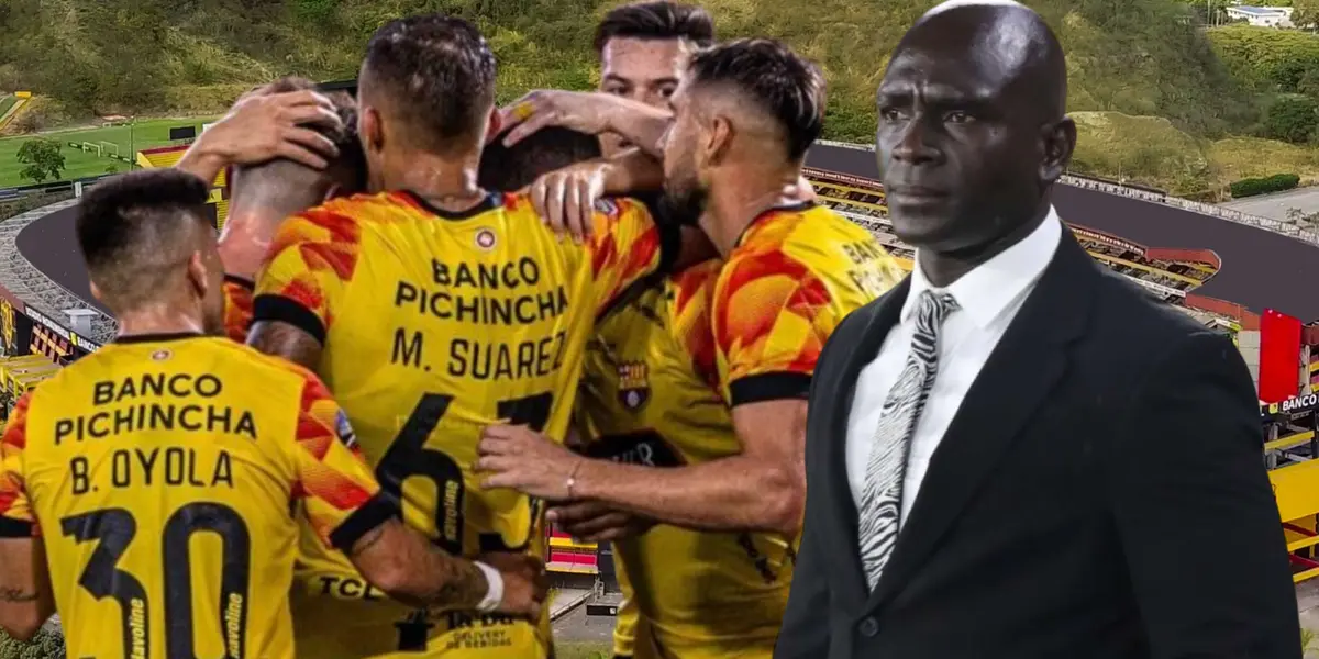 Jugadores de Barcelona SC y Segundo Alejandro Castillo (Foto tomada de: Barcelona SC/API)