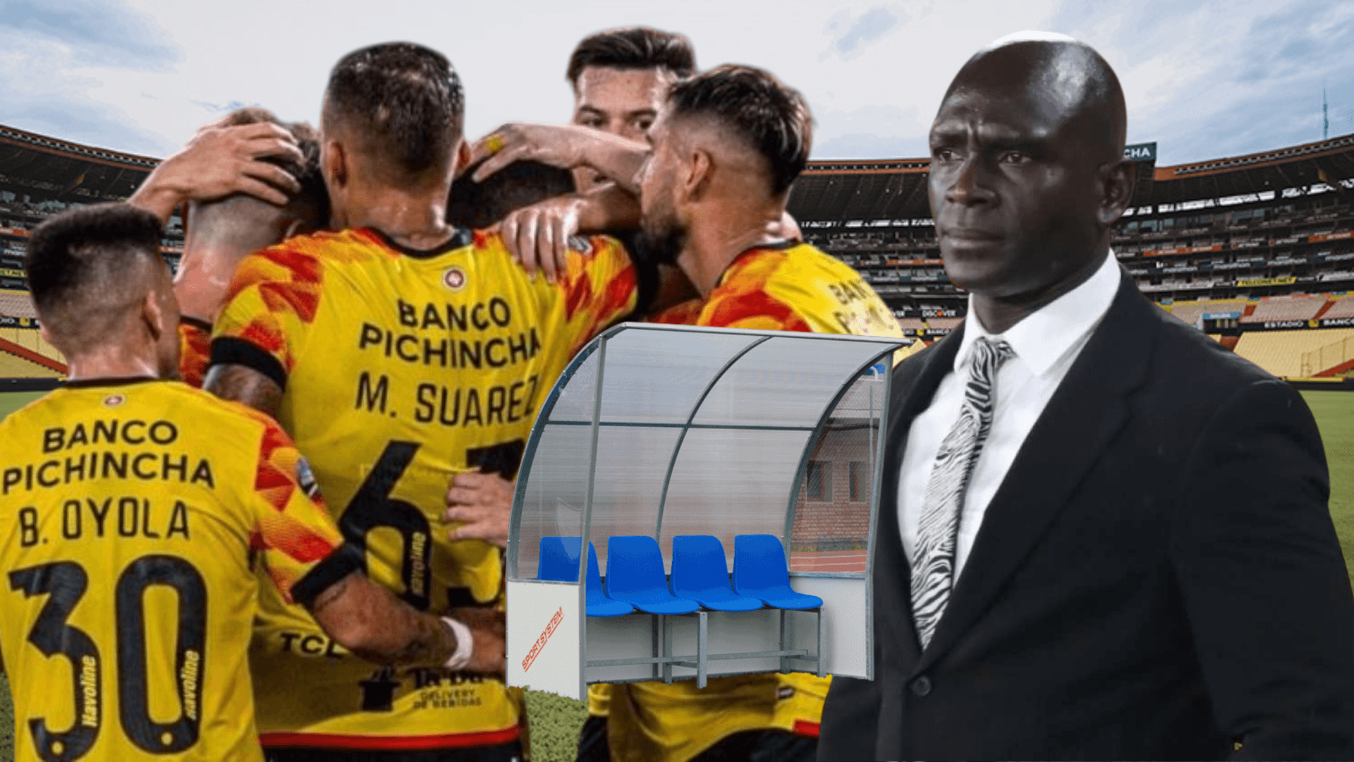 Jugadores de Barcelona SC y Segundo Alejandro Castillo (Foto tomada de: Municipio de Guayaquil/API/Sport)