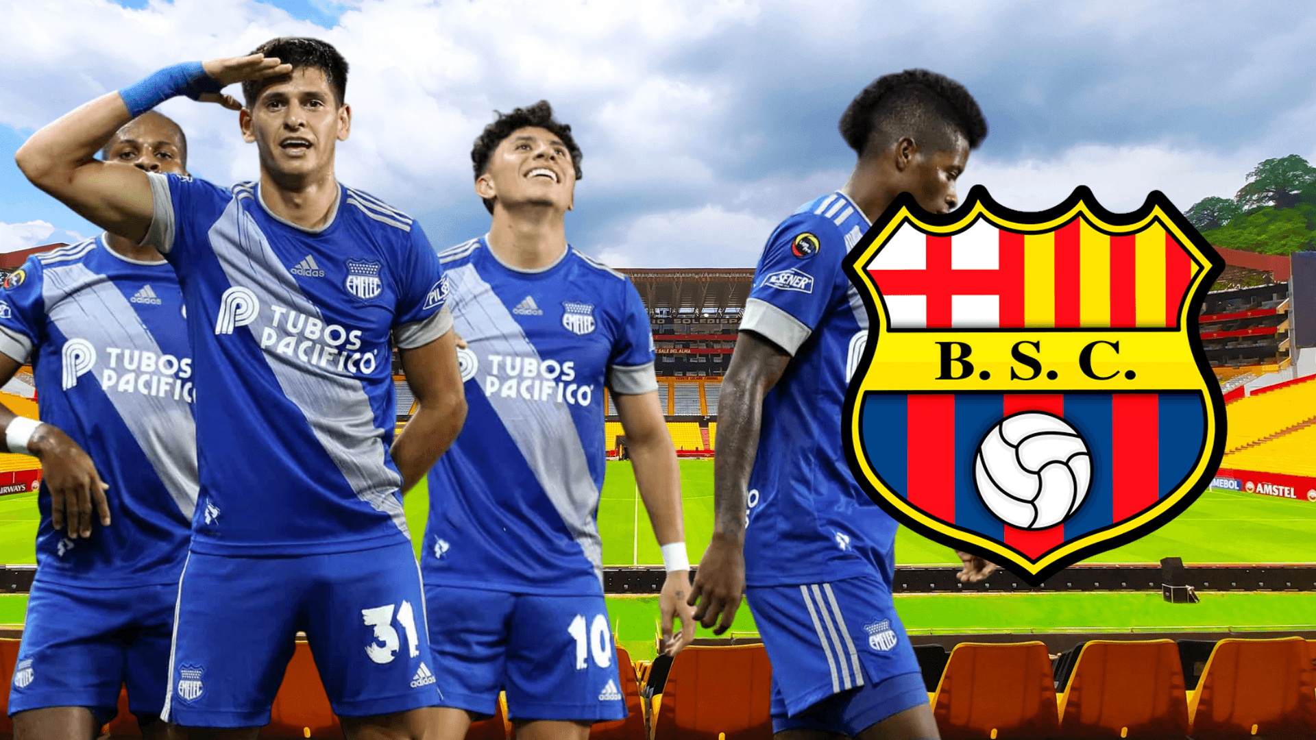 Jugadores de Emelec (Foto tomada de: Barcelona SC/API/Wikipedia)
