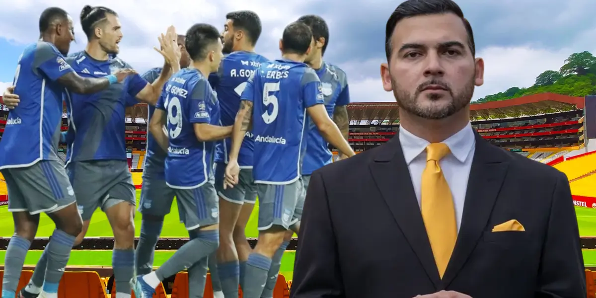 Jugadores de Emelec y Antonio Álvarez (Foto tomada de: Barcelona SC/API)