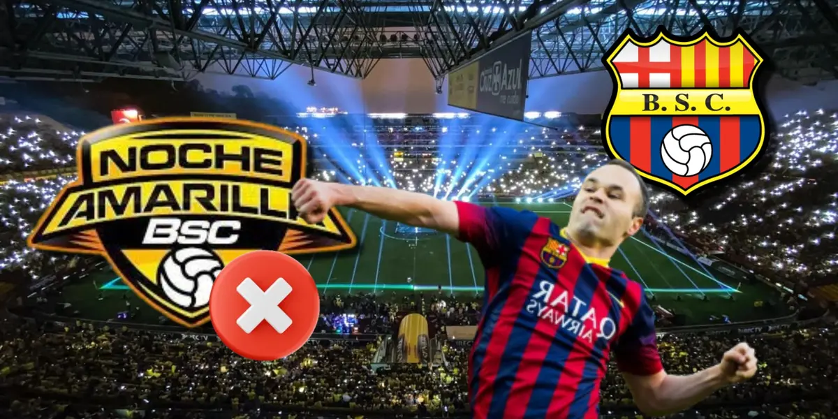 La explicación del porque Andrés Iniesta no pudo llegar a la Noche Amarilla de Barcelona SC
