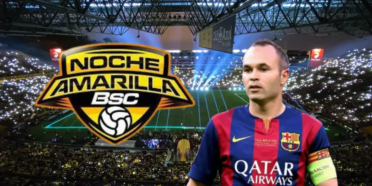 Los detalles de la Noche Amarilla, decían que Iniesta sería el invitado por Barcelona SC