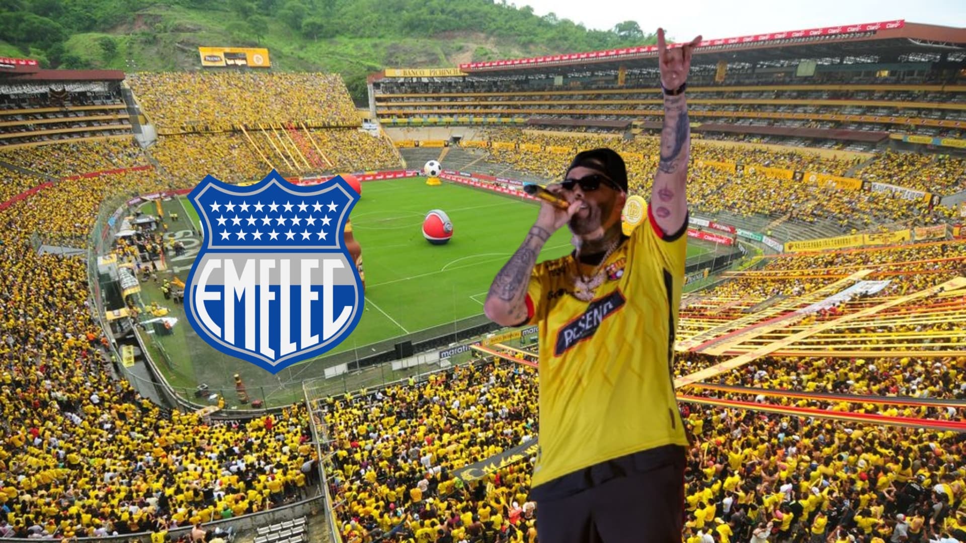 Nicky Jam en la Noche Amarilla y Emelec / Foto de: Un Solo Ídolo