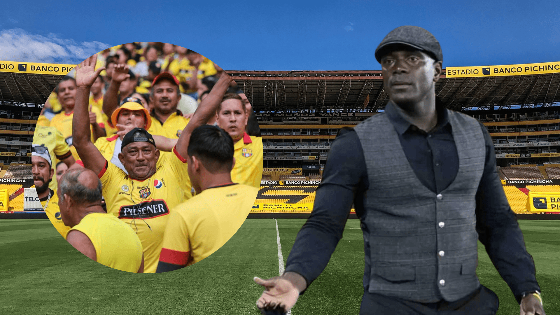 Segundo Alejandro Castillo e hinchas de Barcelona SC (Foto tomada de: Barcelona SC/API)