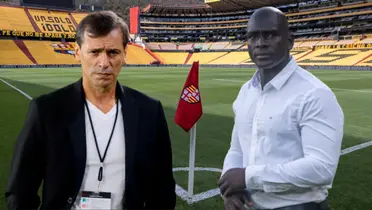 Segundo Alejandro Castillo y Fabián Bustos (Foto tomada de: Barcelona SC/API)